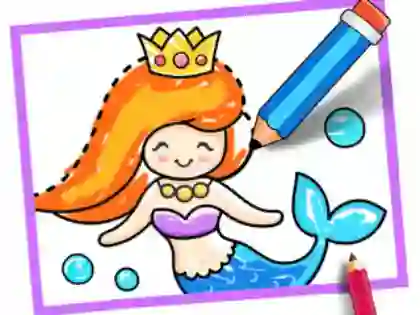 Gêm Toddler Drawing: Mermaid ar-lein