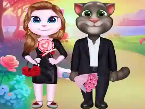 Gêm Kitty Couple Lovely Valentine ar-lein