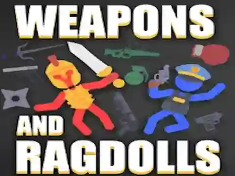 Gêm Weapons and Ragdolls ar-lein