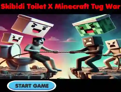 Gêm Skibidi Toilet X Minecraft Tug War ar-lein