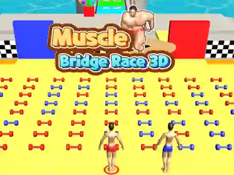 Gêm Muscle Bridge Race 3D ar-lein