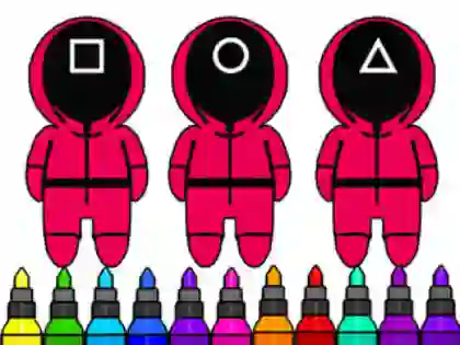 Gêm Coloring Book: Squid Game Mask ar-lein