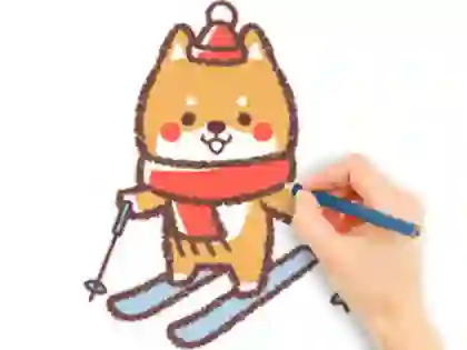 Gêm Coloring Book: Skiing Puppy ar-lein
