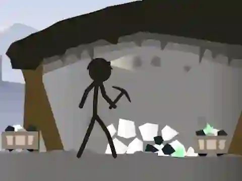 Gêm Stickman Mining Simulator ar-lein