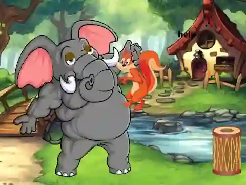 Gêm Squirrel Trapped To Giant Elephant ar-lein