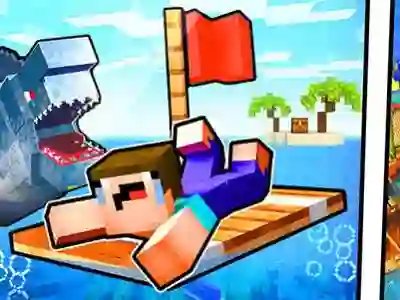 Gêm Noob Raft: Ocean Survival ar-lein