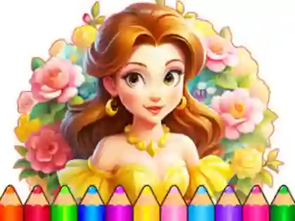 Gêm Coloring Book: Flower Dress Up ar-lein