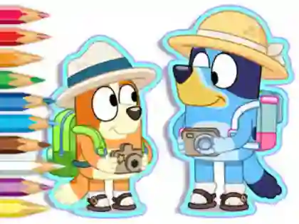 Gêm Coloring Book: Bluey Camping ar-lein