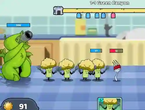 Gêm Food Castle Tower Defense ar-lein
