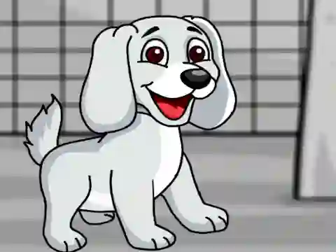 Gêm Rescue the White Puppy from Cage ar-lein