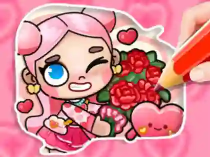 Gêm Coloring Book: Avatar Valentine's ar-lein
