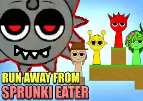 Gêm Run Away From Sprunki Eater ar-lein