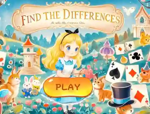 Gêm Find The Differences: Alice In Wonderland ar-lein