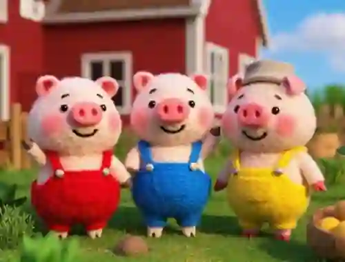 Gêm Find The Differences: The 3 Little Pigs ar-lein