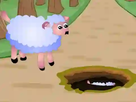 Gêm Help Fallen Down Sheep Baby ar-lein