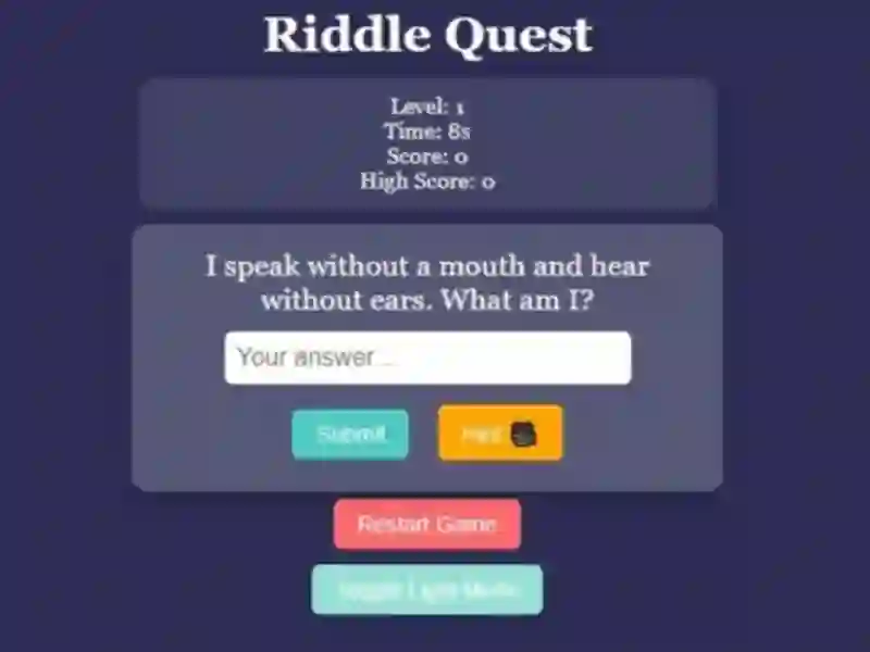 Gêm Riddle Quest Brain Teaser ar-lein