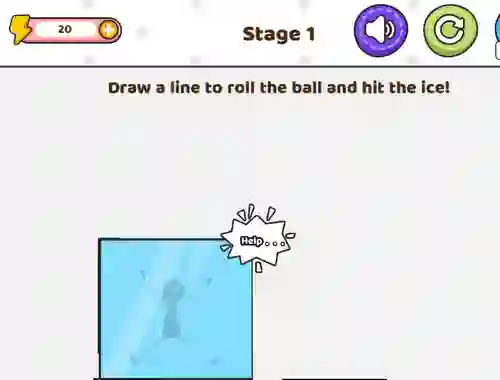 Gêm Save The Stick Draw Line ar-lein