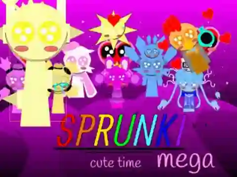 Gêm Sprunki Cute Time Mega!!! ar-lein