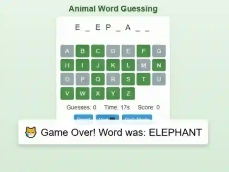 Gêm Animal Word Guessing Game ar-lein