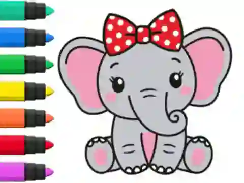 Gêm Coloring Book: Elephant ar-lein