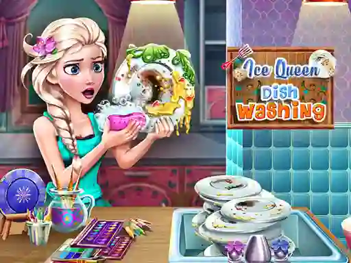 Gêm Ice Queen Dish Washing ar-lein