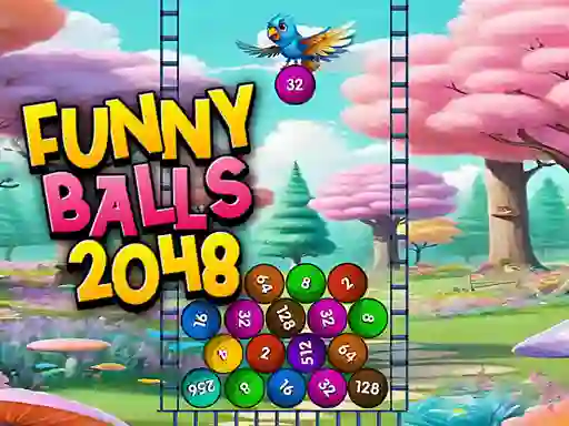 Gêm Funny Balls 2048 ar-lein