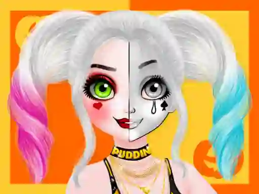 Gêm Princess Halloween Makeup Halffaces Tutorial ar-lein