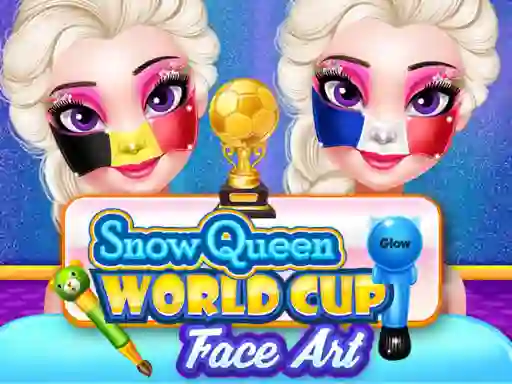 Gêm Frozen Queen World Cup Face Art ar-lein