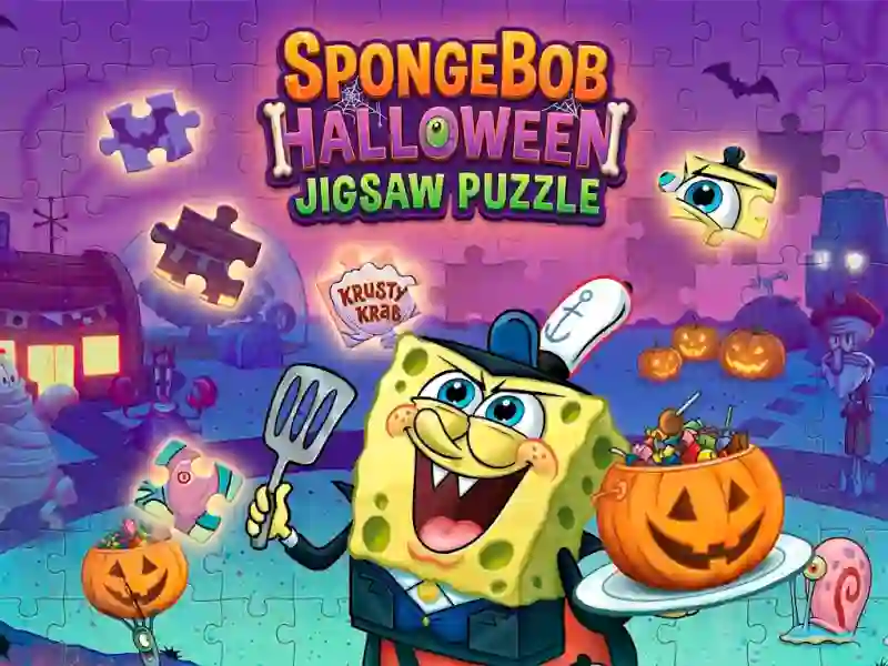 Gêm SpongeBob Halloween Jigsaw Puzzle ar-lein