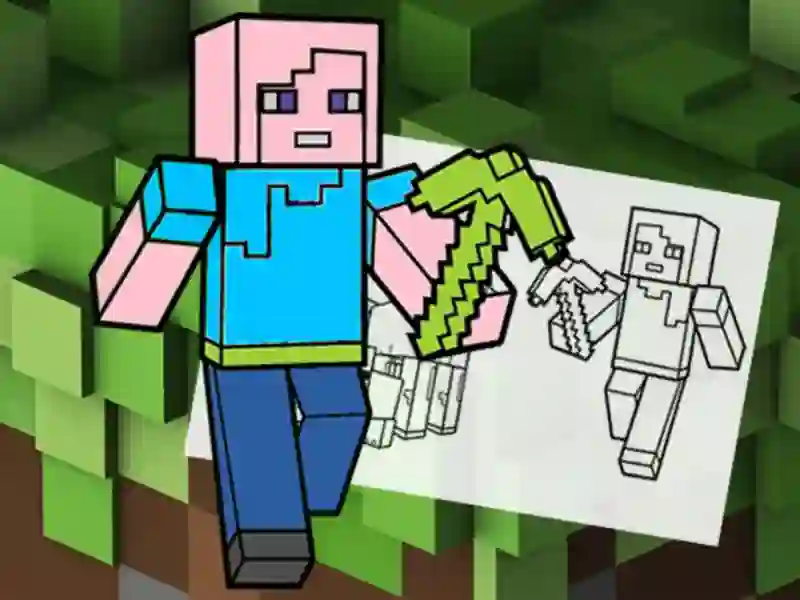 Gêm Minecraft Fun Coloring Book ar-lein