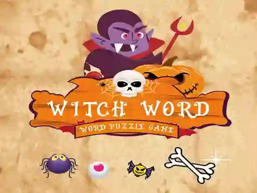 Gêm Witch Word Halloween Puzzel Game ar-lein