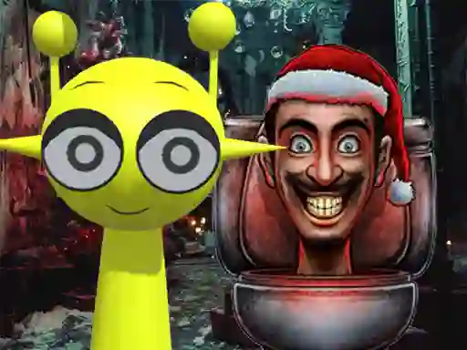 Gêm Sprunki in Backrooms Christmas Skibidi ar-lein