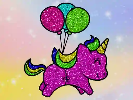 Gêm Coloring Book Glittered Unicorns ar-lein