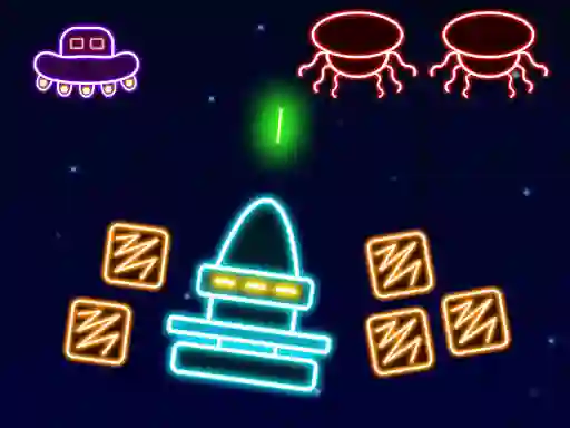 Gêm Neon Invaders ar-lein