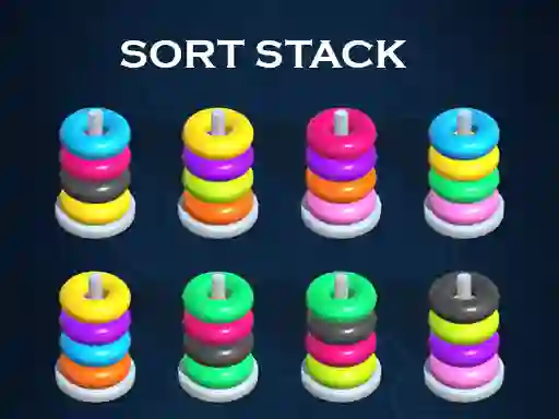 Gêm Sort Stack color Hoop Game ar-lein
