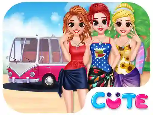 Gêm Besties Summer Vacation ar-lein