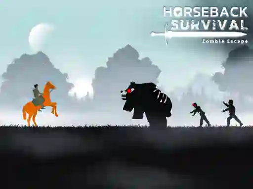 Gêm Horseback Survival Zombies Escape ar-lein