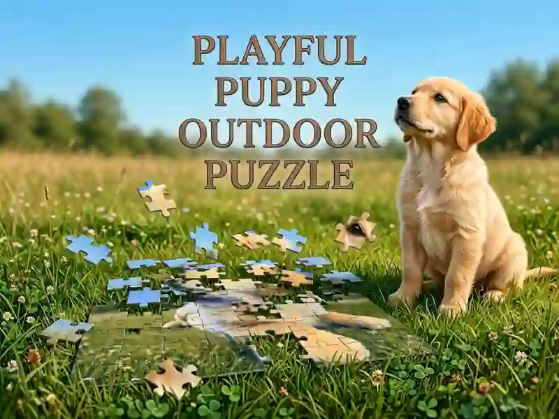 Gêm Playful Puppy Outdoor Puzzle ar-lein