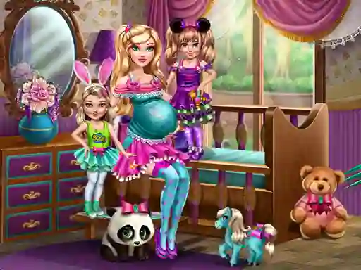 Gêm Barbie With Twins ar-lein