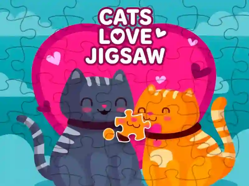 Gêm Cats love jigsaw ar-lein