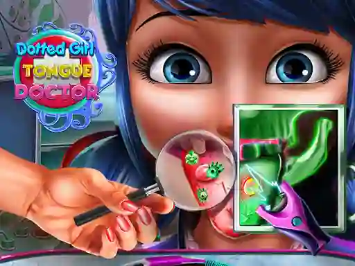 Gêm Dotted Girl Tongue Doctor ar-lein