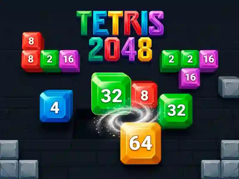 Gêm Tetris 2048 ar-lein