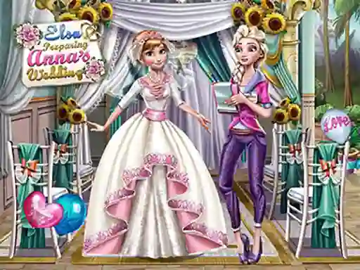 Gêm Elsa Preparing Anna's Wedding ar-lein