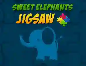 Gêm Sweet Elephants Jigsaw ar-lein