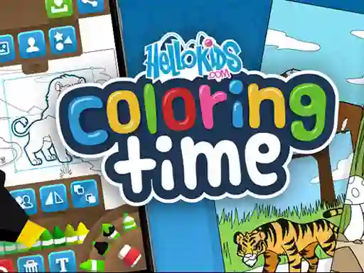Gêm Hello kids Coloring Time ar-lein