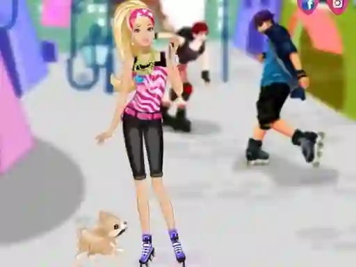 Gêm Barbie on roller skates ar-lein
