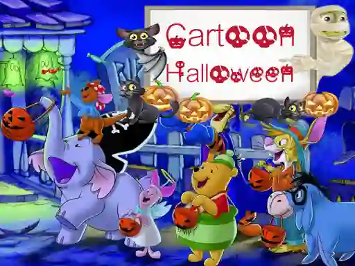 Gêm Cartoon Halloween Slide Puzzle ar-lein
