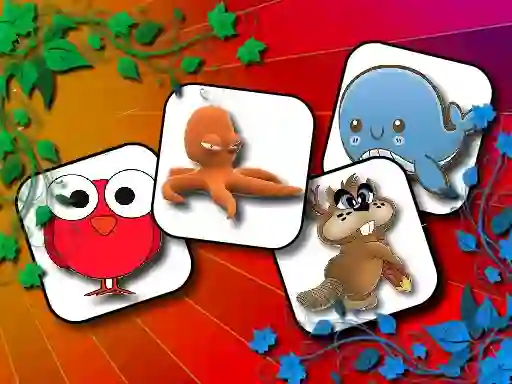 Gêm Funny Animals Memory ar-lein