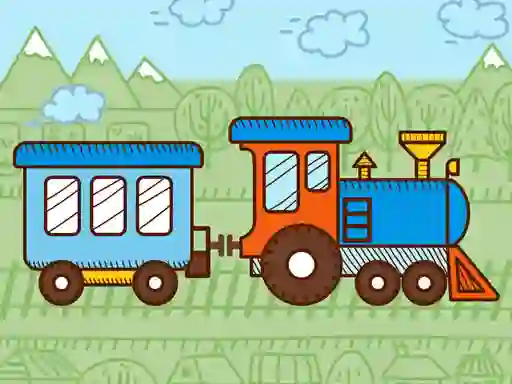 Gêm Trains For Kids Coloring ar-lein