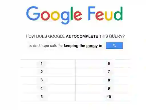Gêm Google Feud ar-lein